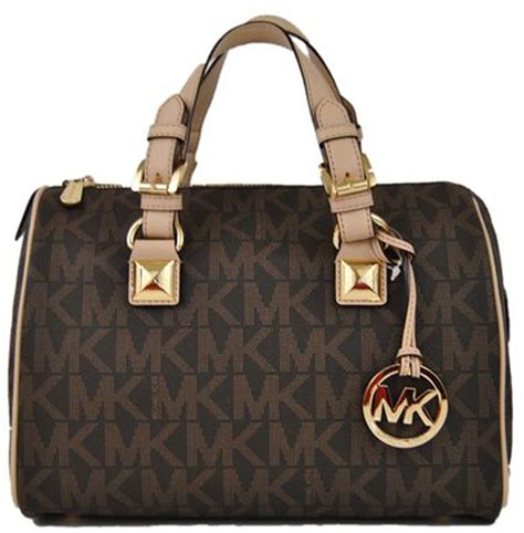 michael kors grayson large satchel signature pvc brown